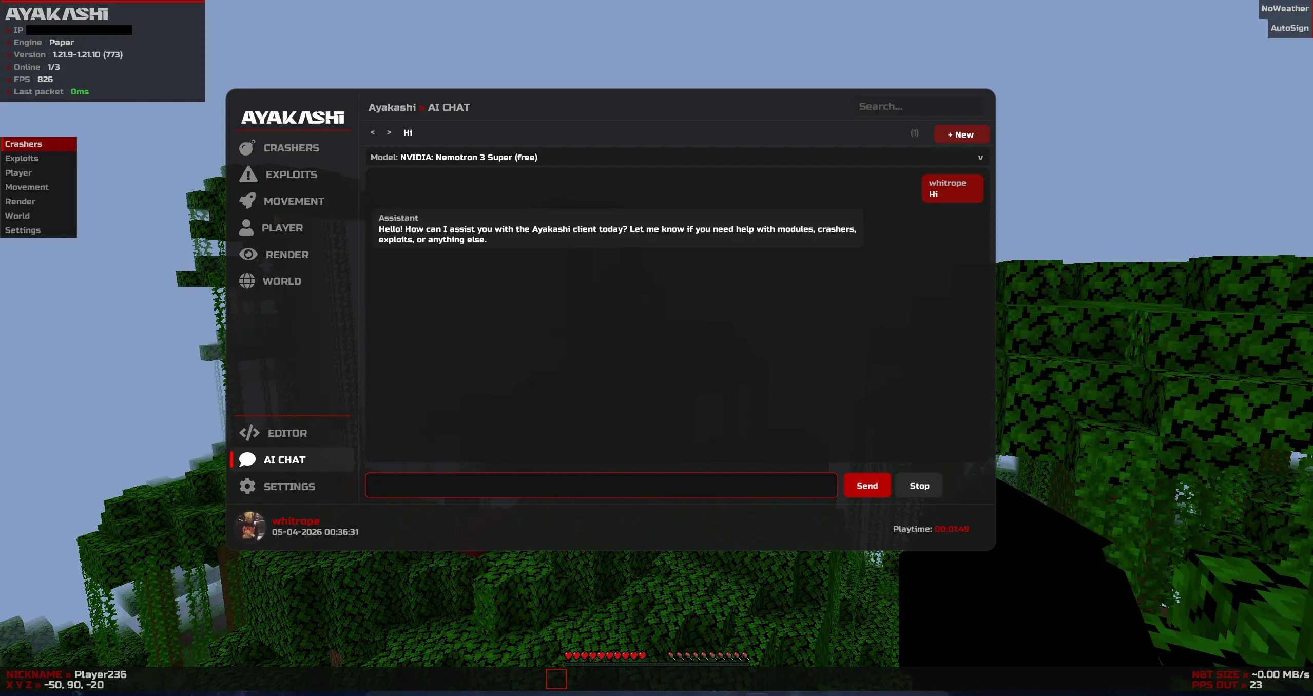 Click GUI and Modules HUD